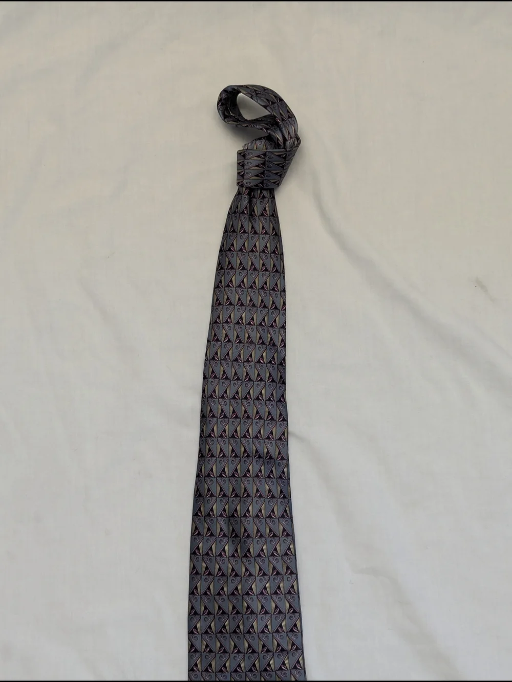 Lanvin Paris Men's Tie All SClassic Geometric Pattern Men's Tie in Blue and Pink